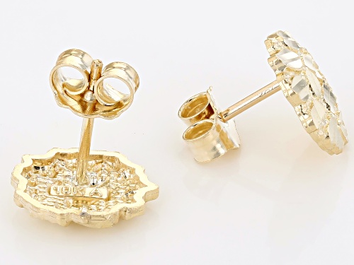 Pre-Owned 10k Yellow Gold Nugget Stud Earrings