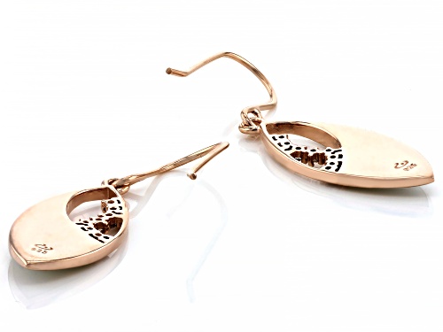Pre-Owned White South Sea Mother-of-Pearl & White Zircon 18k Rose Gold Over Sterling Silver Earrings