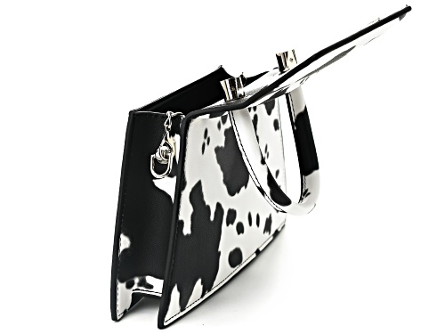 Pre-Owned Off Park® Collection, Imitation Leather Silver Tone Cow Print Clutch
