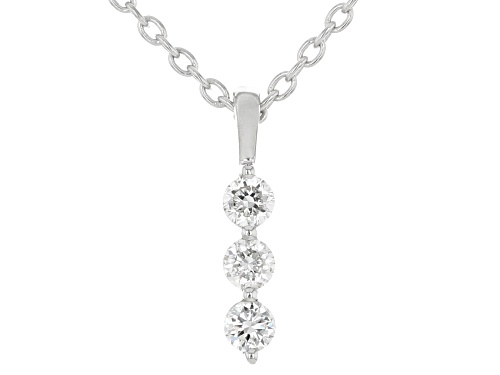 Pre-Owned Prazana® Lab-Grown Diamonds .50ctw Diamond Rhodium Over Sterling Silver Pendant & Earring