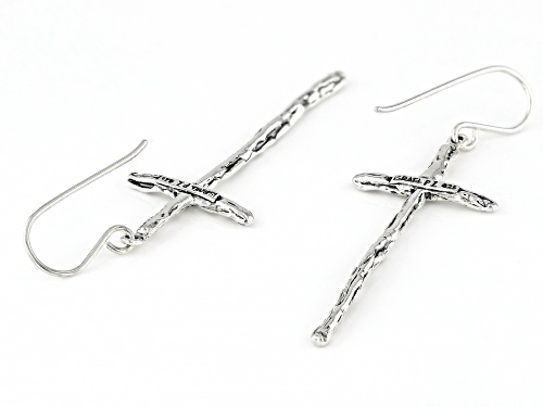 Pre-Owned Artisan Collection of Israel™  Sterling Silver Elongated Cross Earrings