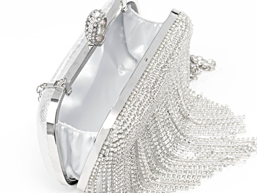 Pre-Owned Off Park® Collection White Acrylic Silver Tone Tassel Clutch