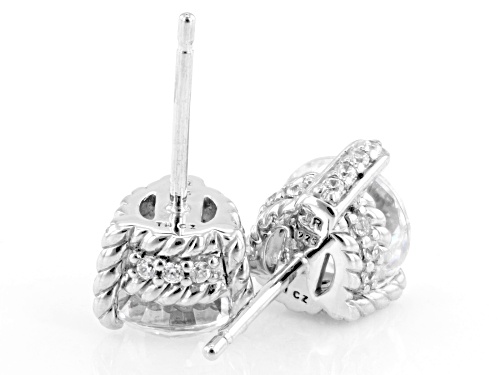 Pre-Owned Judith Ripka 3.40ctw Bella Luce® Diamond Simulant Rhodium Over Sterling Silver Haute Stud