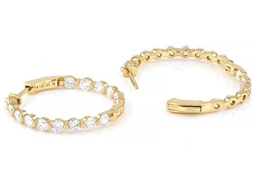 Pre-Owned Prazana® Lab-Grown Diamonds 3.00ctw Round Diamond 14K Gold Over Silver Inside-Out Hoops, F