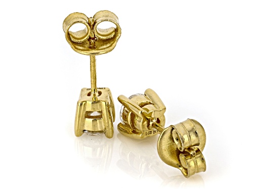 Pre-Owned Prazana® Lab-Grown Diamonds 1.00ctw Diamond 14K Gold Over Silver Solitaire Stud Earrings F
