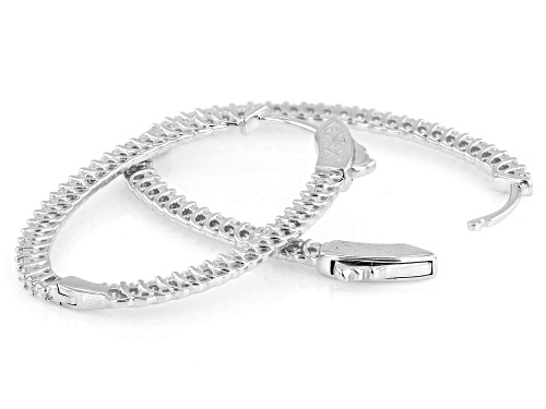Pre-Owned MOISSANITE FIRE® 1.68CTW DEW ROUND BRILLIANT PLATINEVE® INSIDE OUT OVAL HOOP EARRINGS