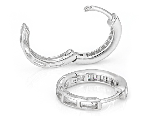 Pre-Owned MOISSANITE FIRE® 0.54CTW DEW BAGUETTE  PLATINEVE® HOOP EARRINGS