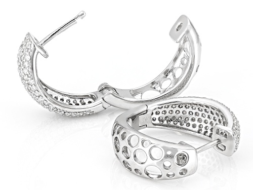 Pre-Owned MOISSANITE FIRE® 2.44CTW DEW ROUND BRILLIANT PLATINEVE® HOOP EARRINGS