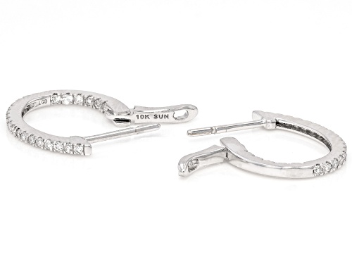 Pre-Owned Prazana® Lab-Grown Diamonds 0.33ctw Round White Diamond 10K White Gold Hoop Earrings, G-H