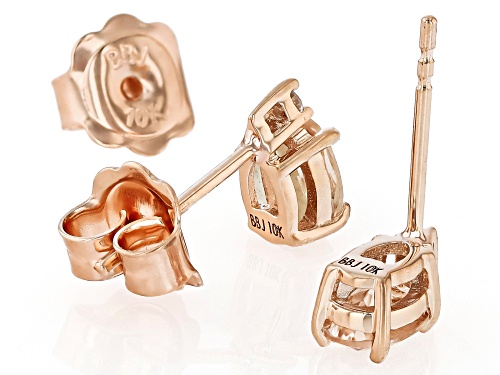 Pre-Owned 0.59ct Oval Cor-De-Rosa Morganite™  With 0.03ctw Lab Grown Diamond 10k Rose Gold Stud Earr