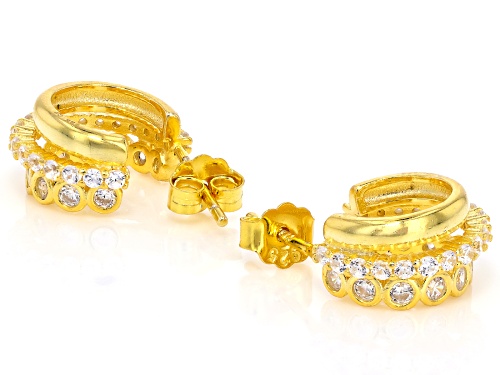 Pre-Owned Bella Luce® 2.07ctw White Diamond Simulant Eterno™ Yellow J-Hoops