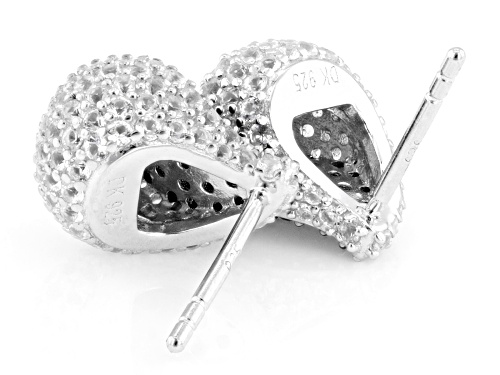 Pre-Owned 2.23ctw Lab White Sapphire with 0.60ctw Black Spinel Rhodium Over Sterling Silver Teardrop