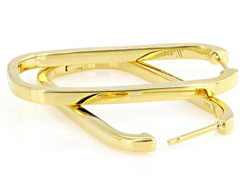 Pre-Owned White & Golden South Sea Mother-of-Pearl 18k Yellow Gold Over Sterling Silver Earrings