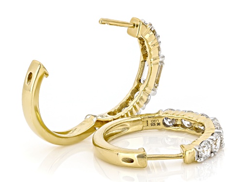 Pre-Owned Prazana® Lab-Grown Diamonds 2.75ctw Diamond 14K Yellow Gold Over Silver Hoop Earrings H SI