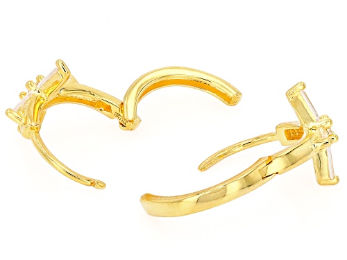Pre-Owned Bella Luce® 1.22ctw White Diamond Simulant Eterno™ Yellow Hoops