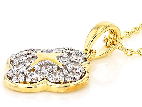 Pre-Owned Prazana® Lab-Grown Diamonds 2.00ctw Round Diamond 14K YG Over Silver Earrings, Pendant W/C