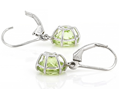 Pre-Owned 6.30ctw Meadow Topaz Rhodium Over Sterling Silver Earrings