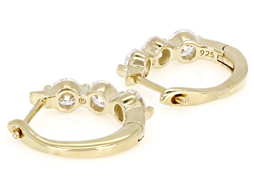 Pre-Owned Prazana®Lab-Grown Diamonds 1.50ctw Round Diamond 14K Gold Over Sterling Silver Huggie Earr