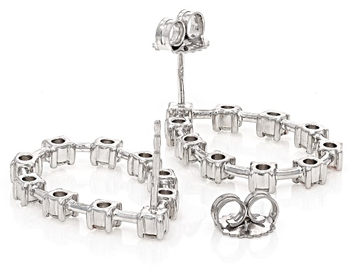 Pre-Owned Prazana® Lab-Grown Diamonds 1.60ctw White Diamond Rhodium Over Sterling Silver Drop Earrin