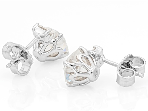 Pre-Owned MOISSANITE FIRE® 5.40CTW DEW OCTAGON PENTALUXE CUT AND EMERALD CUT PLATINEVE® EARRINGS