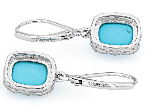 Pre-Owned Southwest Style by JTV™ Rectangular Cushion Sleeping Beauty Turquoise Sterling Silver Earr