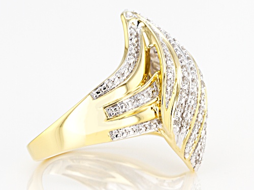 Pre-Owned Engild™ 0.25ctw Round White Diamond 14k Yellow Gold Over Sterling Silver Ring - Size 5