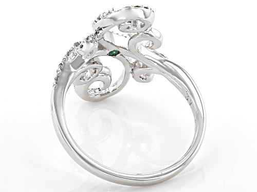 Pre-Owned 0.25ctw Round White Diamond Rhodium Over Sterling Silver Cocktail Ring - Size 6