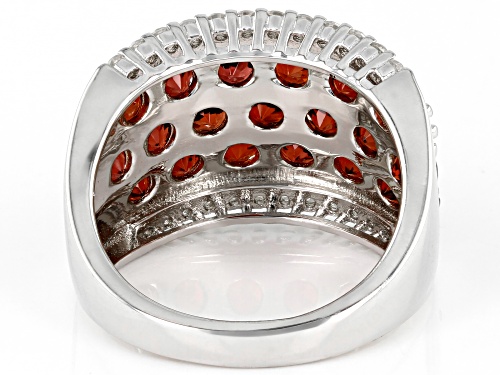 Pre-Owned 3.59ctw Vermelho Garnet(TM) with 0.43ctw white zircon rhodium over sterling silver ring - Size 7