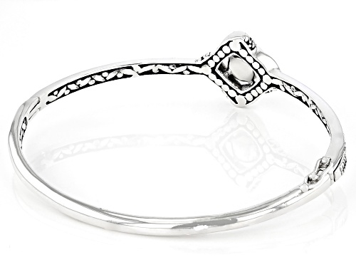 Pre-Owned 8-8.5mm White Cultured Freshwater Pearl & Bella Luce® Sterling Silver Bangle Bracelet