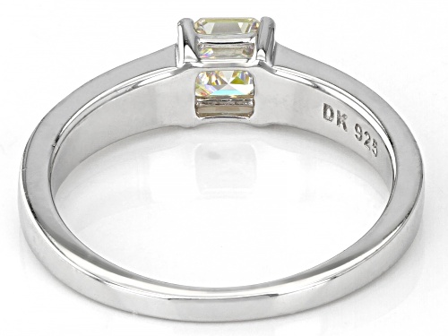 Pre-Owned .70CT ASSCHER CUT STRONTIUM TITANATE RHODIUM OVER SILVER RING - Size 8