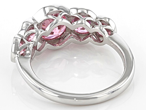 Pre-Owned Bella Luce ® 5.65ctw Pink Diamond Simulant Rhodium Over Sterling Silver Ring (2.70ctw DEW) - Size 7