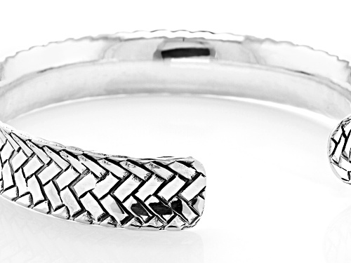 Pre-Owned Sterling Silver Weave Design Cuff Bracelet 7