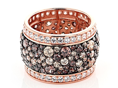 Pre-Owned Bella Luce® 10.80ctw Mocha, Champagne, And White Diamond Simulants Eterno™ Rose Ring - Size 6