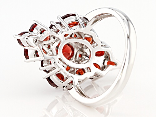 Pre-Owned 5.05ctw Mixed Shape Vermelho Garnet(TM) Rhodium Over Sterling Silver Cluster Ring - Size 8