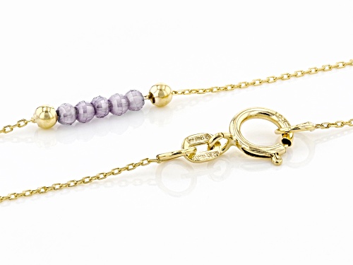 Pre-Owned 10K Yellow Gold Diamond Cut Rolo Chain Necklace With Bella Luce(R) 2.00ctw Purple Diamond - Size 24