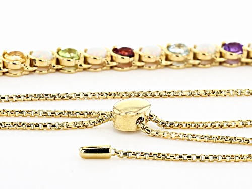 Pre-Owned 4.15ctw Multi Stone 18k Yellow Gold Over Sterling Silver Necklace - Size 26