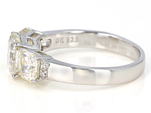 Pre-Owned 6.05CTW ASSCHER CUT STRONTIUM TITANATE AND ZIRCON RHODIUM OVER SILVER RING - Size 8