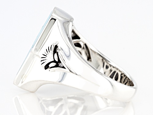 Pre-Owned Southwest Style By JTV™ Turquoise Rhodium Over Sterling Silver Mens Lightning Bolt Ring - Size 11
