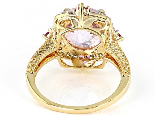 Pre-Owned Park Avenue Collection® Pink Kunzite, Pink Sapphire & White Diamond 14k Yellow Gold Ring 4 - Size 7