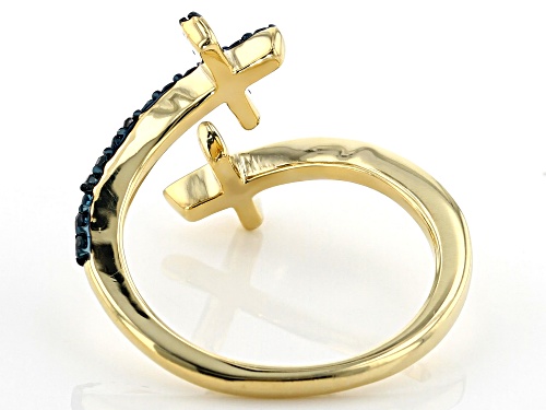 Pre-Owned Engild™ 0.20ctw Round Blue Velvet Diamonds™ 14k Yellow Gold Over Sterling Silver Ring - Size 6