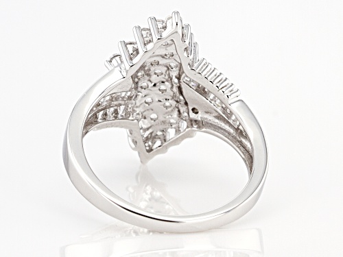 Pre-Owned Bella Luce ® 1.69ctw Platinum Over Sterling Silver Ring (1.07ctw DEW) - Size 5