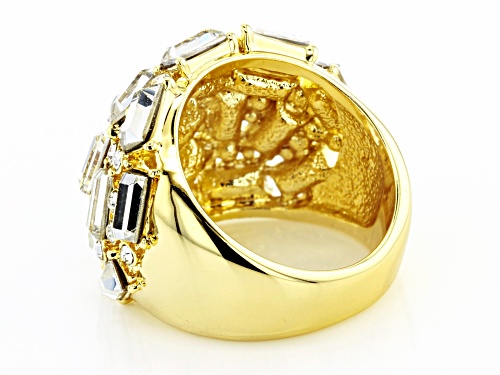Pre-Owned Off Park ® Collection, Mixed Shape Clear Crystal Gold Tone Statement Ring - Size 8