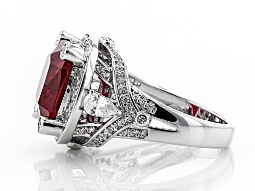 Pre-Owned Bella Luce ® 10.13CTW Lab Created Ruby And White Diamond Simulants Rhodium Over Silver Rin - Size 8