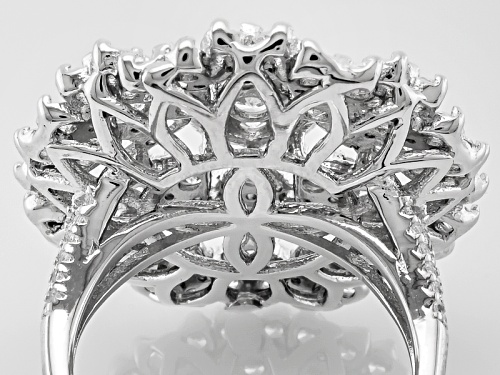 Pre-Owned Bella Luce ® 6.23ctw Rhodium Over Sterling Silver Ring (3.35ctw Dew) - Size 5