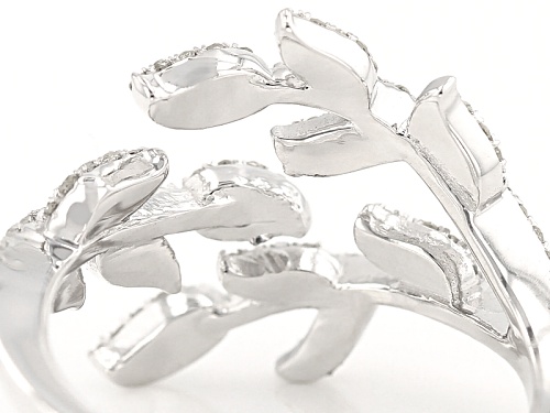Pre-Owned Park Avenue Diamonds ™.40ctw Round White Diamond 14k White Gold Leaf Ring - Size 7