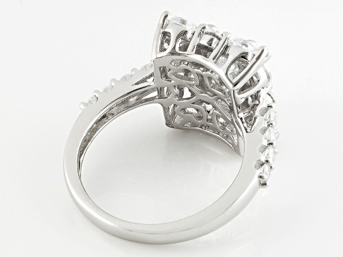 Pre-Owned Bella Luce ® 4.87ctw Rhodium Over Sterling Silver Ring (3.02ctw Dew) - Size 5