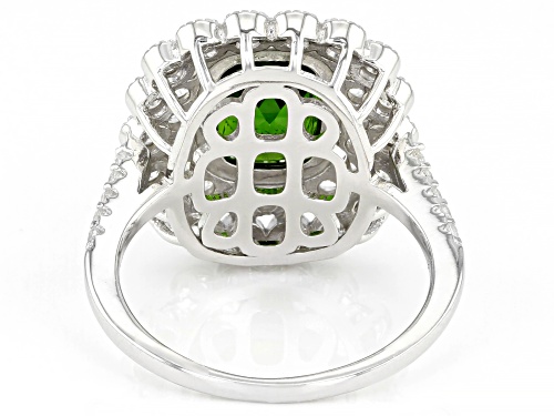 Pre-Owned 2.10ctw Cushion Chrome Diopside With 1.60ctw Round White Zircon Rhodium Over Sterling Silv - Size 7
