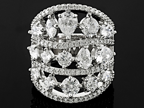 Pre-Owned Charles Winston For Bella Luce ® 11.13ctw Rhodium Over Sterling Silver Ring - Size 10