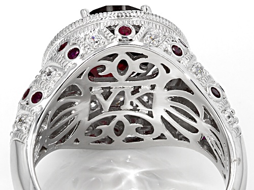 Pre-Owned Vanna K™For Bella Luce ® 3.79ctw Lab Created Ruby And White Diamond Simulant Platineve®Rin - Size 7