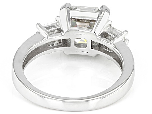 Pre-Owned MOISSANITE FIRE(R) 3.32CTW DEW ASSCHER AND BAGUETTE CUT PLATINEVE(R) RING - Size 10